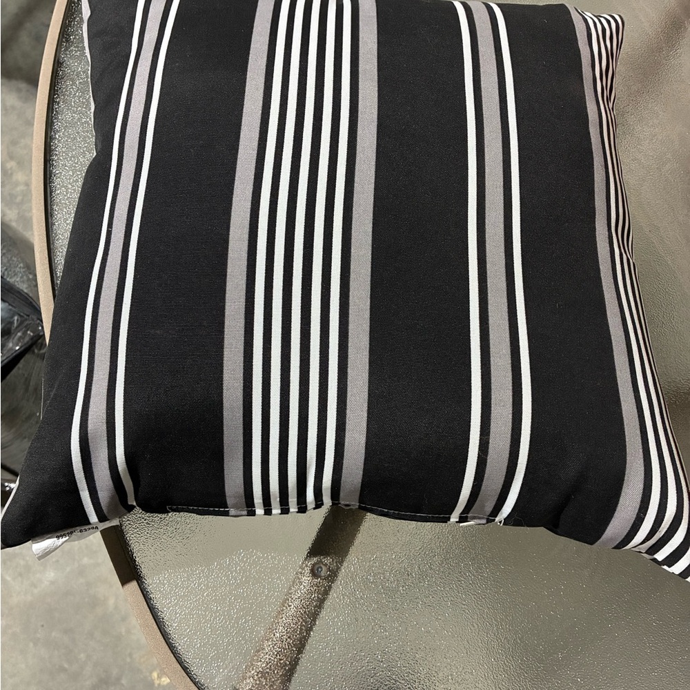 Black and White Striped Pillow